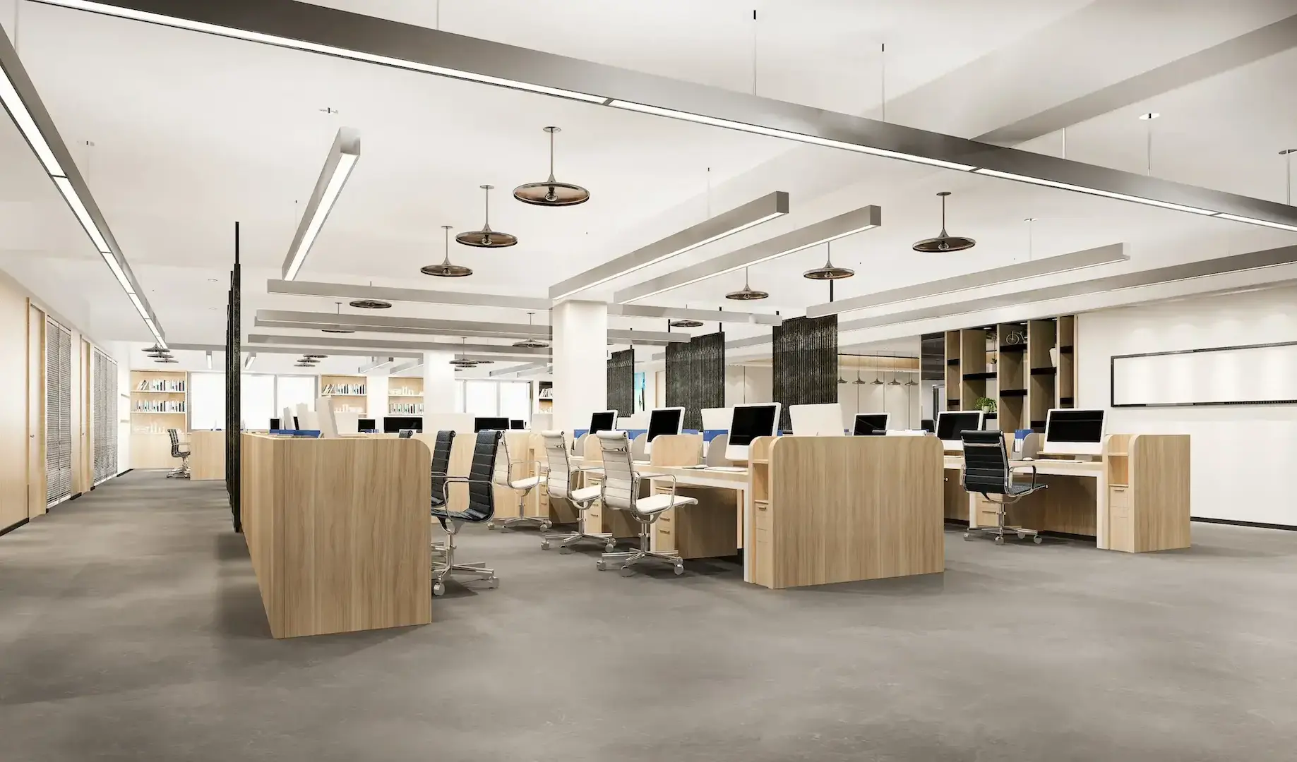 Elegante lobby o área de recepción de lujo con un diseño minimalista, pisos de mármol pulido con patrones geométricos, paredes claras, un mostrador de recepción moderno, mobiliario sofisticado como sofás y mesas bajas, y una iluminación ambiental que realza la amplitud y la luminosidad del espacio.